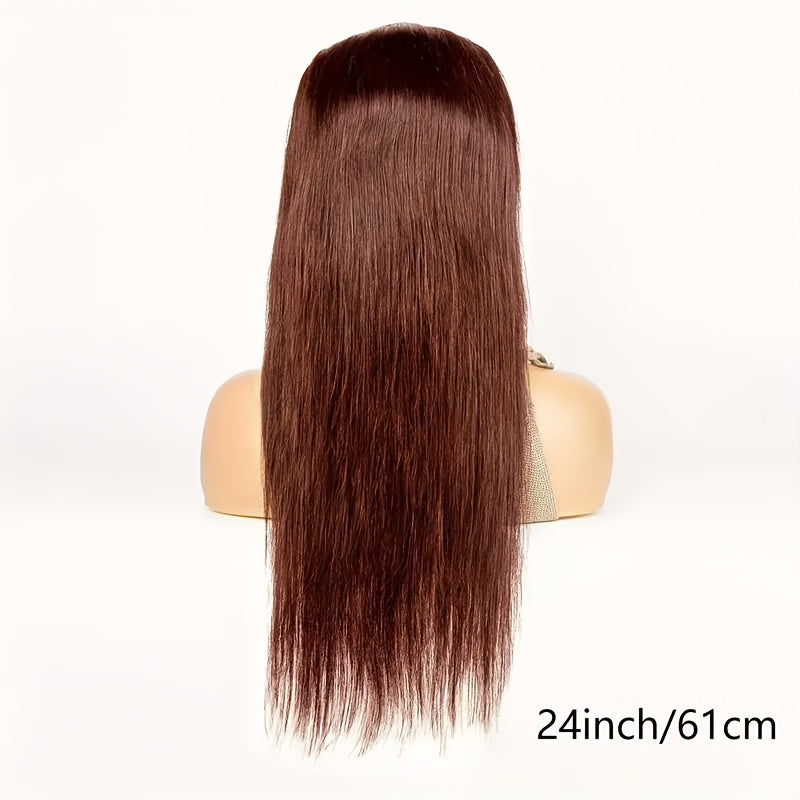 Chocolate Brown 13x6 HD Transparent Lace Front Wigs Human Hair With Baby Hair 180 Density Straight Glueless Wigs Pre Plucked Hairline 4# Brown Color
